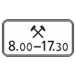 Дорожный знак 8.5.6 «Время действия» (металл 0,8 мм, I типоразмер: 300х600 мм, С/О пленка: тип Б высокоинтенсив.)